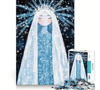 Reine d'hiver Art numérique Puzzle de 1000 pièces Jeu créatif et Stimulant Emboîtement Parfait Pas de pièces détachées Activité de Partage et de complicité avec Les Proches (38x26cm)