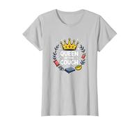 Reine du canapé : détente Royale drôle Lounge T-Shirt, Femme, Argent, L