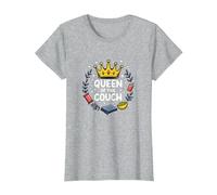 Reine du canapé : détente Royale drôle Lounge T-Shirt, Femme, Gris Chiné, 3XL