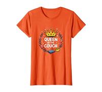 Reine du canapé : détente Royale drôle Lounge T-Shirt, Femme, Orange, M