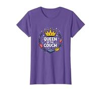 Reine du canapé : détente Royale drôle Lounge T-Shirt, Femme, Violet Chiné, M