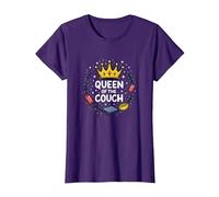 Reine du canapé : détente Royale drôle Lounge T-Shirt, Femme, Violet, XXL