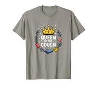 Reine du canapé : détente Royale drôle Lounge T-Shirt, Homme, Ardoise, M