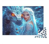 Reine du Dragon de Glace Puzzle 1000 Pièces Adulte sans Poussière, Puzzle Difficile énigme De Compétence Logique pour Une Activité Zen, Puzzle Cadeau d'anniversaire 38x26cm/1000pcs