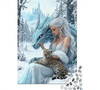 Reine du Dragon d'hiver Puzzle 1000 Pièces Adultes intéressant Puzzles 1000 Pièces Durable Jeux De Puzzle Cadeau 38x26cm/1000pcs
