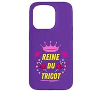 Reine du Tricot Couture Aiguilles Loisir Créatif Mamie Coque pour iPhone 15 Pro