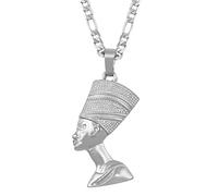 Reine Égyptienne Néfertiti Pendentif Colliers Femmes Hommes Bijoux Carte De Pays Africain Femmes Filles Bijoux Carte De Carte Drapeau Pendentif Femmes Hommes / Texture 3D Mode Carte Mode Collier Ca
