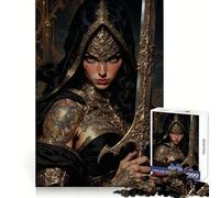 Reine guerrière à l'épée dorée Puzzle 1000 pièces pour Adultes Stimulation cérébrale Détente paisible Assemblage Solide (50x75cm)