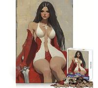 Reine guerrière en Rouge Puzzle de 1000 pièces pour Adolescents Détente et tranquillité Idée Cadeau de Noël (50x75cm)