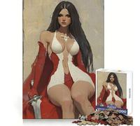Reine guerrière en Rouge Puzzle de 1000 pièces pour Adultes Développe la logique, activité relaxante, Assemblage précis Idée Cadeau pour Les fêtes (38x26cm)