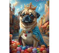 Reine Mops avec Une Couronne 1000 Pieces Casse-tête Expert Confirmé en Carton sans Déformation Mythes fantastiques Très Difficile Niveau Expert Jeu De Société Collection Cadeau Premium 1000 PCS