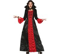 Reine Vampire Costume Halloween Cape Rouge Noire Robe élégante Fantasy Sang Lune Sombre Secret, Taille : 38 - 40 (M) Couleur : Rouge