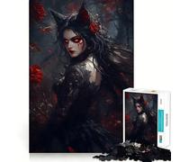 Reine Vampire dans la Forêt de Roses Puzzle 1000 pièces Jeu de Concentration mentale Découpe de précision Bords Lisses Jeu de Construction de Liens significatifs (50x75cm)