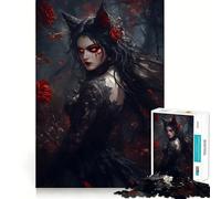 Reine Vampire dans la forêt de Roses Puzzle de 1000 pièces Découpe Laser pour Un Assemblage Parfait Activité de Partage et de Concentration idéale pour Les Proches (38x52cm)