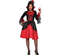 Reine Vampire Halloween Costume de Soirée Rouge Noir Elégant Nuit Gothique Style, Taille : 42 - 44 (L) Couleur : Rouge