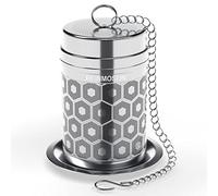 Reinmoson Infuseur à thé inox 3,8 x 5,6 cm - boule à thé infuseur ultra-fin en acier inoxydable 304 avec couvercle fileté, filtre à thé idéal pour thé en vrac, rooibos, thé noir, etc.