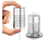 Reinmoson Infuseur à thé inox - Lot de 2, 3 x 5,6 cm mini boule à thé infuseur ultra-fin en acier inoxydable 304 avec couvercle fileté, filtre à thé idéal pour thé en vrac, rooibos, thé noir, etc.