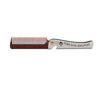 Reinscer 1 PièCes SéRies Marrons Poche Pliante à Peigne Forme PP les Dents Cheveux DéMêLants Barbe Peigne en MéTal PoignéE Pliable Peigner le Peigne à Moustache