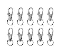 Reinscer 10 pcs Fermoir de Mousqueton en Metal la Couleur Argent de 30mm, Crochet, Porte-cles