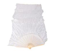 Reinscer 100% Soie Unisexe Chinois Soie Fans de Danse du Voile 1 PièCe Ventilateurs de Danse du Ventre Blanc Couleur 180X90 Cm