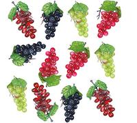 Reinscer 12 Grappes de Raisins Artificiels Simulation DéCorative RéAliste Faux Raisins Grappes pour Mariage Vin Cuisine Centre de Table