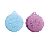 Reinscer 2 Pièces Couvercle de Nourriture de Boîte de Conserve de Compagnie Réutilisablede Conserve d'animaux de Compagnie Frais Imprimé Capsules de Couvercle en Plastique,Couleur Aléatoire