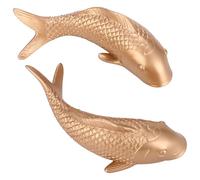 Reinscer 2 PièCes RéSine Carpe Poisson Doré Tenture Murale Ornement Personnalité Poisson Figurine pour Restaurant Fond DéCoration Murale