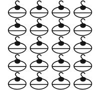 Reinscer 20X Écharpe Châle Tie Holder Organisateur Ovale en Plastique Cintres Stockage Cintres Noir Taille: 13,5 Cm (Longueur) X 12,5 Cm (Diamètre) X 13,5 Cm (Hauteur) X1.9Cm (Hook Bouche)