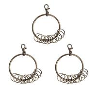 Reinscer 3 porte-clés en forme de mousqueton en ton bronze 10 nœuds anneau porte-clés 7,6 cm