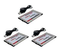 Reinscer 3 x PCMCIA vers USB 2.0 CardBus Dual 2 Ports 480 M Carte Adaptateur pour Ordinateur Portable PC PC