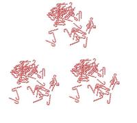 Reinscer 300 pièces rouge et fait à la main barre de sucre de Noël miniature nourriture maison de poupée argile sucre tige environ 3,2 x 1 cm