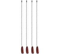 Reinscer 4 Pièces de Chaîne de Ventilateur de Plafond Tire la Chaîne de Traction D'Extension de Chaîne de Traction en Bois pour la Chaîne de Ventilateur de Lampe de Plafond (Couleur Noyer)