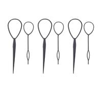 Reinscer 6pcs Topsy Tail Hair Dreher Styler Styler Hair Twister Sling Nœud Noir