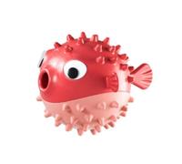 Reinscer Balle de nourriture pour chien en forme de poisson, jouet anti-morsure pour molaires, balle de nettoyage des dents pour chien, jouet à mâcher pour nourriture qui fuit, rouge
