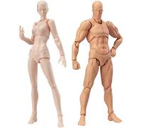 Reinscer Body Doll, Artistes Mannequin Blockhead Mannequin Articulé Dessin Figures Ensemble Homme + Femme (Couleur de la Peau)