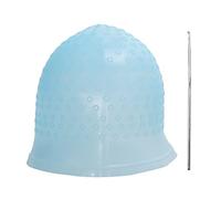 Reinscer Bonnet en silicone réutilisable pour salon de coiffure avec crochet en métal bleu
