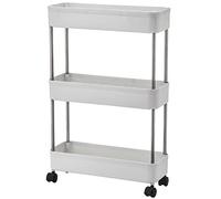 Reinscer Chariot à roulettes à 3 étages, rangement fin, rangement étroit sous le bureau pour bureau, salle de bain, cuisine, buanderie, espaces étroits