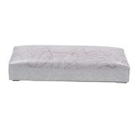 Reinscer Coussin de manucure, rectangulaire, en cuir PU, pour les ongles, pour , le repose-bras, le repose-bras, le repos de la manucure, accessoire d'art, outil argenté