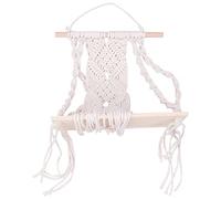 Reinscer Étagère murale bohème en macramé - Fabriquée à la main - Avec pompons tissés - Étagère flottante - Pour le mur principal