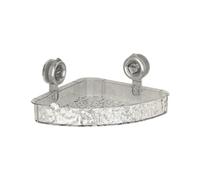 Reinscer Étagère sans perçage avec ventouse de style luxueux avec motif glacier, organisateur de douche de salle de bain, facile à installer, style éventail transparent