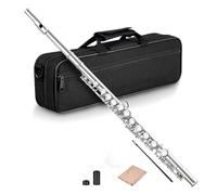 Reinscer Flûte traversière professionnelle avec 16 trous ouverts - Tonalité C - Instrument de musique de concert - Avec boîte de chiffon de nettoyage -