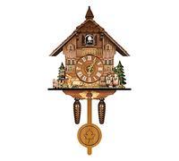 Reinscer Horloge Coucou Salon Horloge Murale Style RéTro ForêT Coucou RéVeil Montre Murale Enfants DéCorations Alarme à