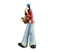 Reinscer Jazz Band Player Figurines Vintage Musicien Figure Résine Statues Ornement de Bureau Rétro Sculpture Maison Intérieur Décor D