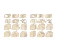 Reinscer Kit de porte de fée de jardin 96 pièces, kit de mini maison de fée, porte miniature inachevée, fenêtre de fée non peinte
