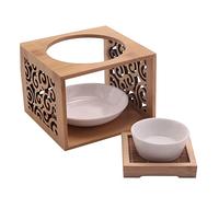 Reinscer Lampe à parfum creux en bambou - Porte-bougies élégant et attrayant - Décoration de bureau