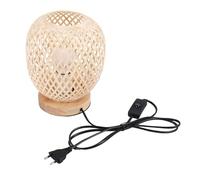Reinscer Lampe de table japonaise en rotin bambou, lampe de chevet, lampe de bureau, chambre à coucher, décoration à faire soi-même, prise UE