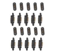 Reinscer Lot de 10 paires de connecteurs magnétiques Pogo à ressort - 3 positions - Aimants - Distance : 2,3 mm - Trous de passage - Sonde mâle-