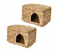 Reinscer Lot de 2 à gazon naturel tissés à la main pour lapin, cochon, piment, furet, maison