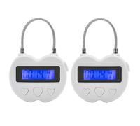 Reinscer Lot de 2 à minuterie Smart Time Lock avec écran LCD multifonction - Étanche - Rechargeable par USB - à minuterie temporaire