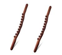 Reinscer Lot de 2 bâtons de massage Guasha à 10 perles - Pour les douleurs au cou et au dos, au ventre, au corps, aux anticellulites, aux jambes